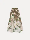 Oscar De La Renta Ombr Cherry Blossom Cotton Poplin Skirt