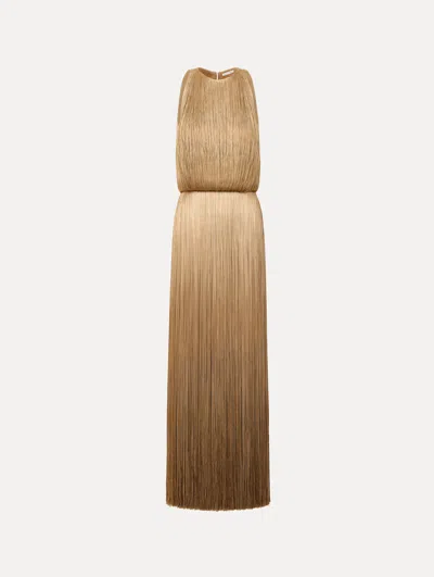 Oscar De La Renta Ombr Fringe Sleeveless Gown