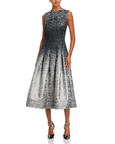 Oscar De La Renta Ombre Boucle Jacquard Dress In Multi