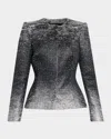 Oscar De La Renta Ombre Metallic Boucle Jacquard Single-breasted Jacket In Black