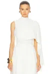 Shop Oscar De La Renta One Shoulder Fringe Top In Ivory