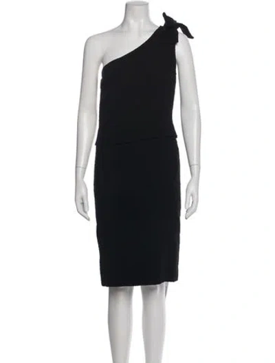 Pre-owned Oscar De La Renta One-shoulder Knee-length Dress In Green