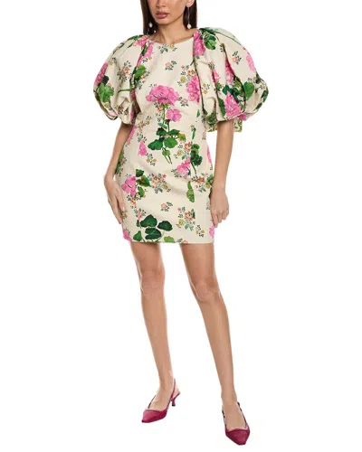 OSCAR DE LA RENTA OPEN BACK SILK-LINED SHEATH DRESS