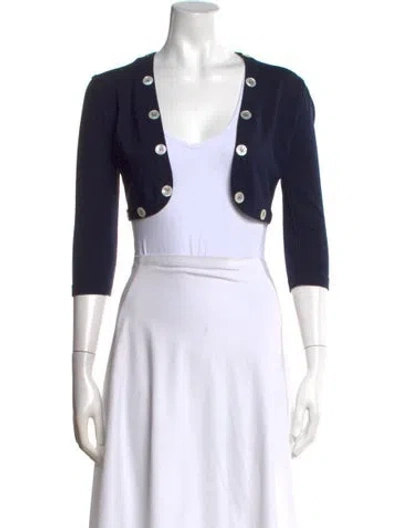 Pre-owned Oscar De La Renta Open Front Sweater In Multi