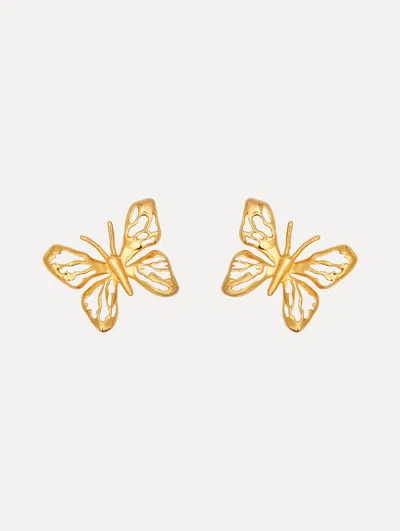Oscar De La Renta Openwork Butterfly Clip-on Earrings In Gold
