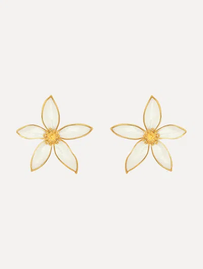 Oscar De La Renta Orange Blossom Clip-on Earrings In Gold