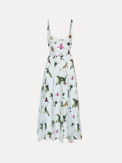 Oscar De La Renta Orchid Cady Inset Maxi Dress