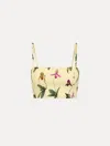 Oscar De La Renta Orchid Cotton Poplin Cropped Tank