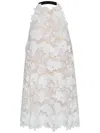 Oscar De La Renta Orchid Guipure Trapeze Halter Mini Dress In White
