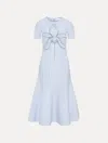 Oscar De La Renta Orchid Embroidered Jacquard Midi Dress