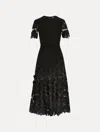 Oscar De La Renta Orchid Guipure Lace Inset Dress
