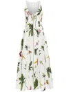 Shop Oscar De La Renta Orchid Zip-front Poplin Dress In White