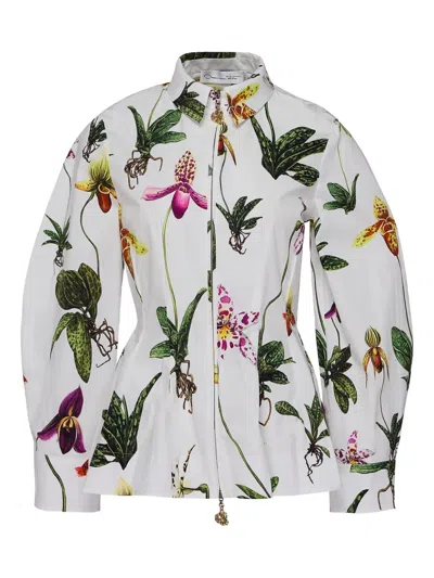 Oscar De La Renta Orchid-print Shirt In Multi