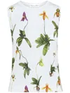 Oscar De La Renta All Over Orchid Tank In Blue