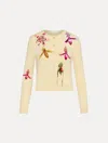 Oscar De La Renta Orchid Printed Cardigan In Yellow