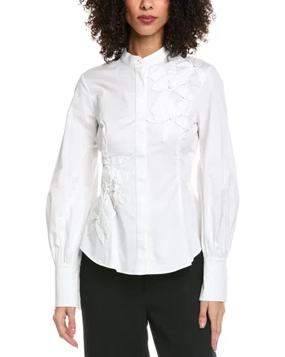 Oscar De La Renta Orchid Shirt In White