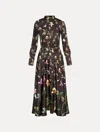 Oscar De La Renta Orchid Silk Twill Dress In Black