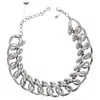Oscar De La Renta Oscar De La Chain Link Necklace In Silver Metal In Black