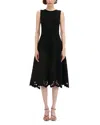 Oscar De La Renta Eyelet Jacquard A-line Dress In Black