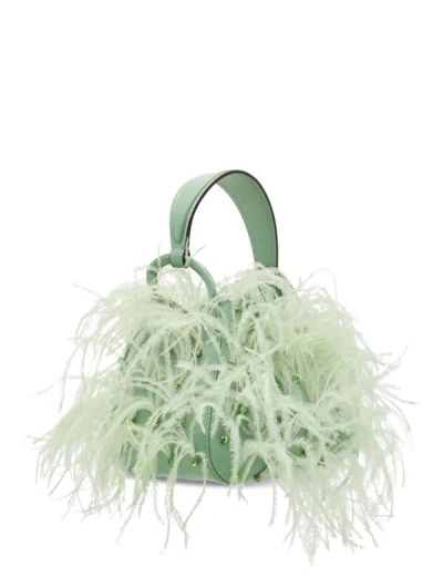 Oscar De La Renta Ostrich Feather O Handle Bag In Brown