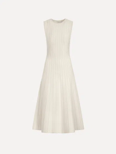Oscar De La Renta Ottoman Knit Dress In Ivory