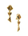 Oscar De La Renta Oval & Triangle Earrings In Gold