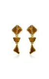 Oscar De La Renta Oval And Triangle Tile Drop Earrings In Orange