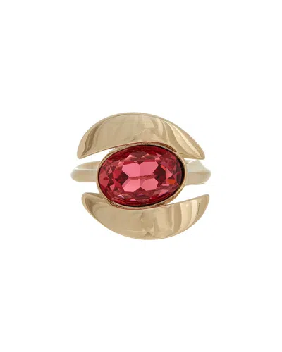 Oscar De La Renta Oval Crystal Ring In Gold