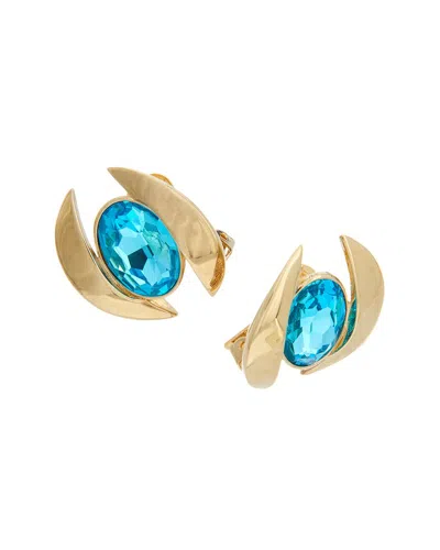 Oscar De La Renta Oval Stud Earrings In Gold