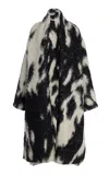 Oscar De La Renta Oversized Mohair-wool Coat In Black,white