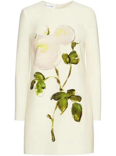 OSCAR DE LA RENTA PAINTED ROSES MINI DRESS