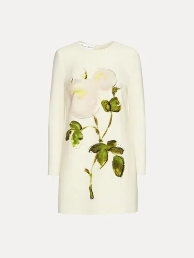 OSCAR DE LA RENTA PAINTED ROSES SHIFT DRESS