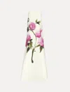 Oscar De La Renta Painted Roses Strapless Gown In Neutral