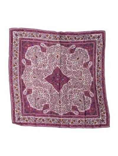 Pre-owned Oscar De La Renta Paisley Print Bandana In Purple