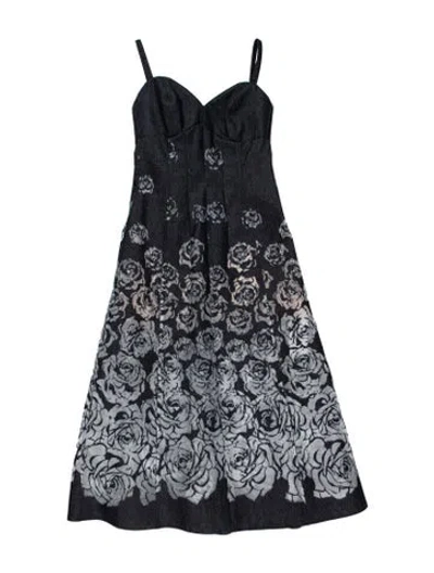 Pre-owned Oscar De La Renta Paisley Print Midi Length Dress In Multicolor