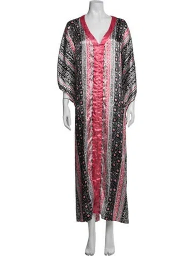 Pre-owned Oscar De La Renta Paisley Print Robe In Black