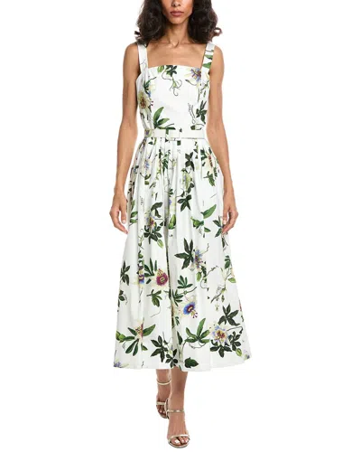 Oscar De La Renta Passionflower Tank Dress In White
