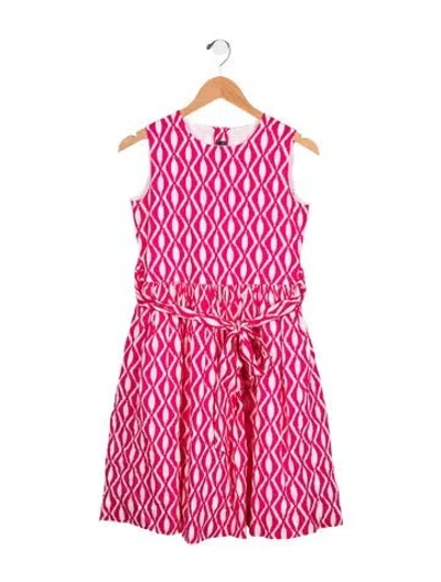 Pre-owned Oscar De La Renta Kids' Patterned Dress In Pink