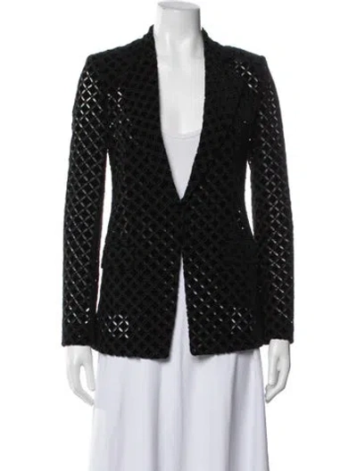 Pre-owned Oscar De La Renta Patterned Jacket In Black