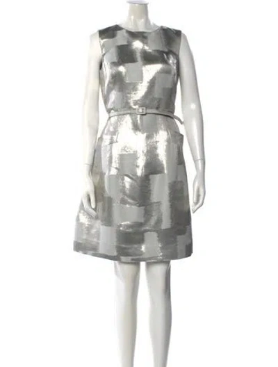 Pre-owned Oscar De La Renta Patterned Knee-length Dress