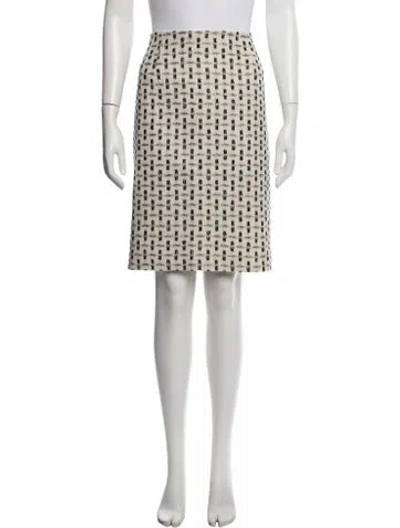 Pre-owned Oscar De La Renta Patterned Mini Skirt In Neutrals