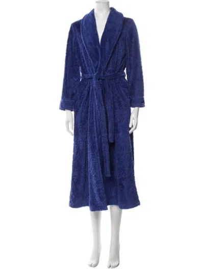 Pre-owned Oscar De La Renta Patterned Robe In Blue