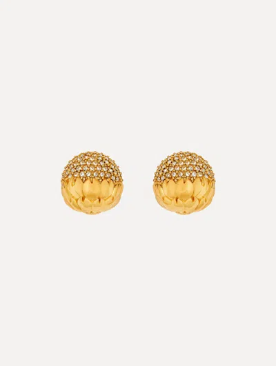 Oscar De La Renta Pav Artichoke Earrings