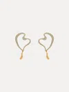 Oscar De La Renta Pav Heart Earrings