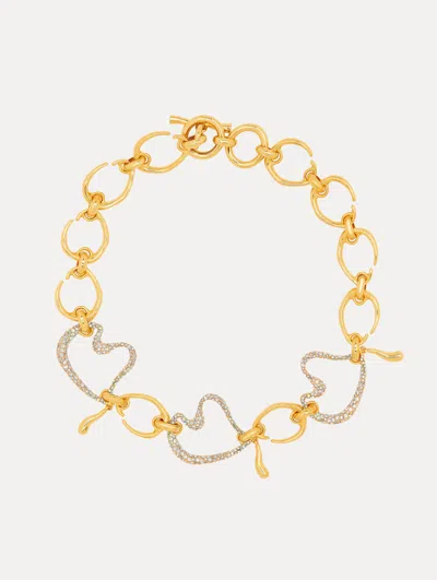 Oscar De La Renta Pav Heart O Chain-link Necklace