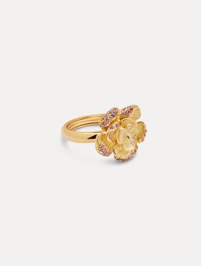 Oscar De La Renta Pav Rose Ring In Pink