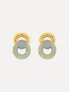Oscar De La Renta Gemstone-embellished Circular Earrings In Gold