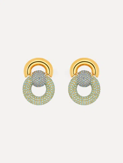 OSCAR DE LA RENTA PAV SPHERE DROP CLIP-ON EARRINGS