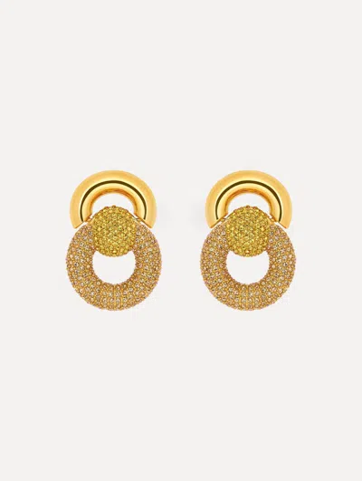 OSCAR DE LA RENTA PAV SPHERE DROP CLIP-ON EARRINGS