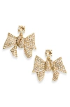 OSCAR DE LA RENTA OSCAR DE LA RENTA PAVÉ BOW DROP EARRINGS